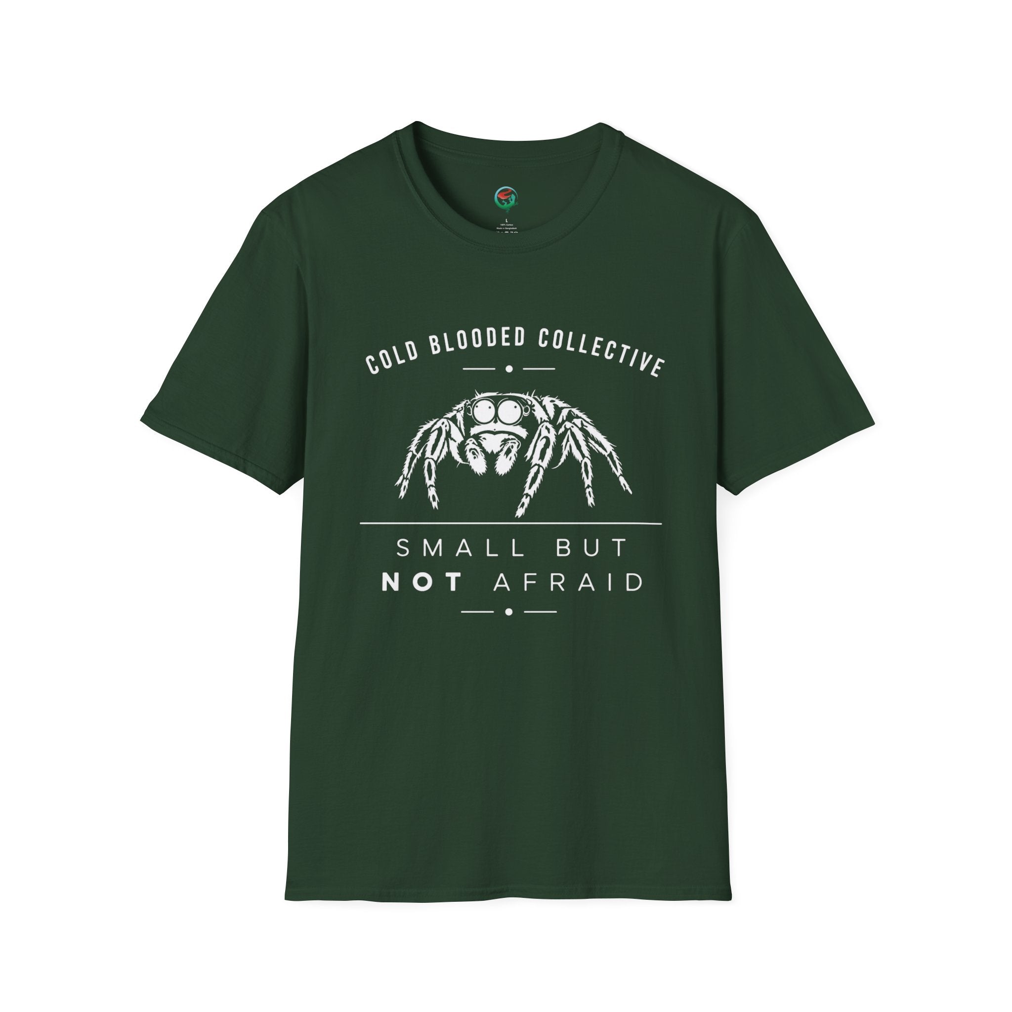 Jumping Spider T‑Shirt — "Cold Blooded Collective: Small But Not Afraid"