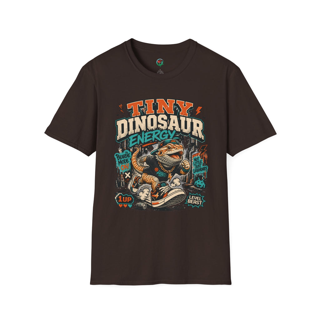 Tiny Dinosaur Energy Bearded Dragon Retro Graphic T-Shirt