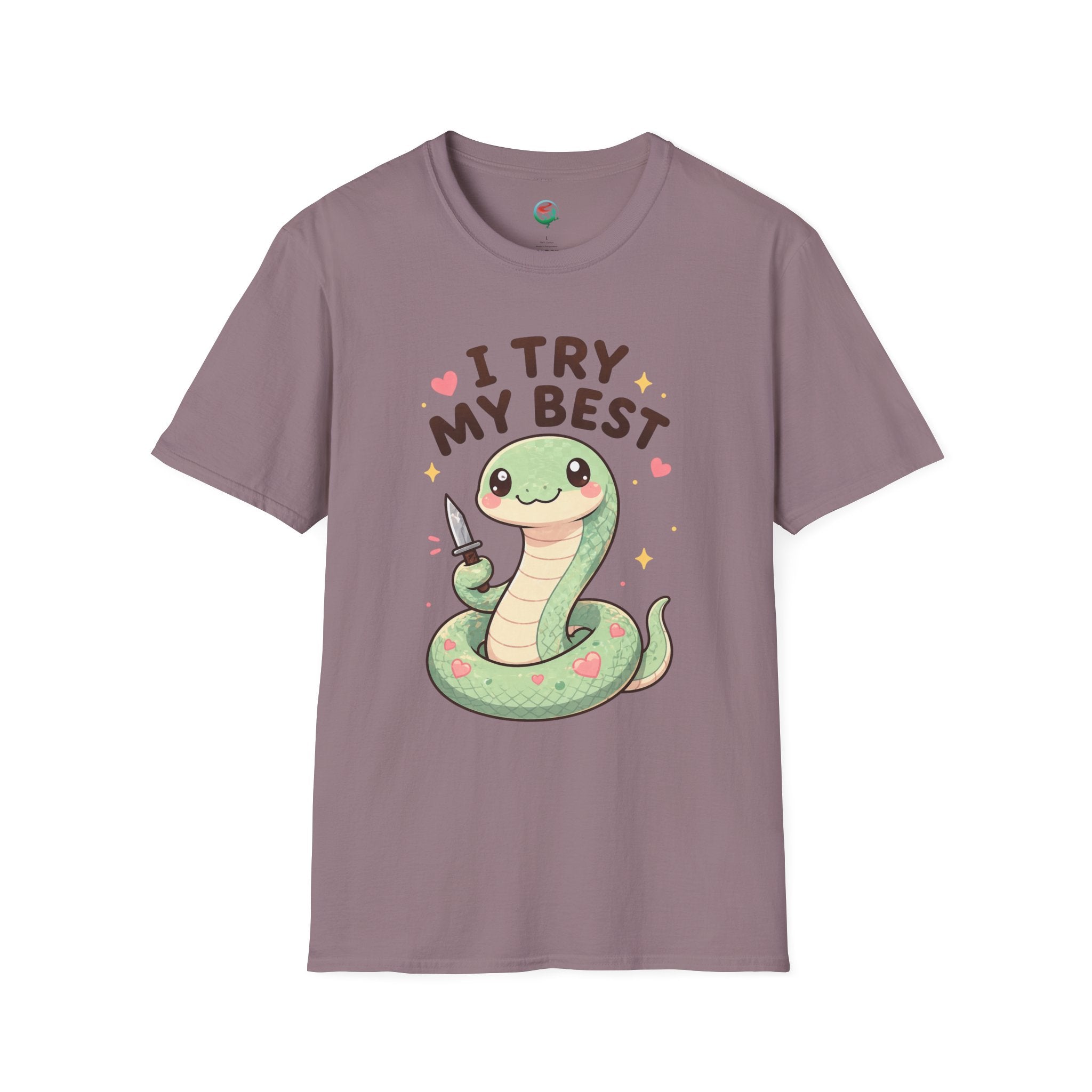 T-Shirt — Cute 'I Try My Best' Snake Graphic Tee