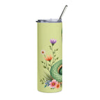 Cute Snake Floral 20oz Stainless Tumbler