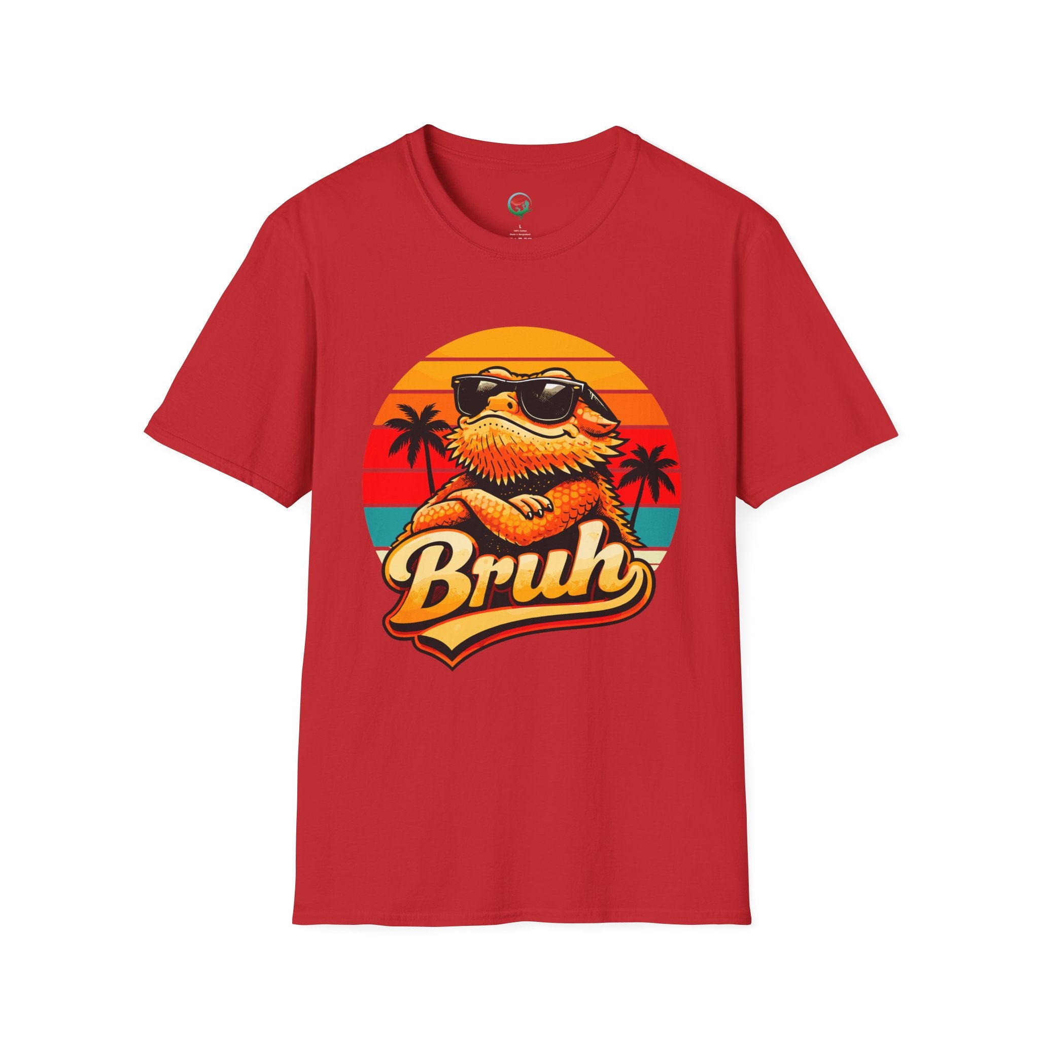 Bearded Dragon 'Bruh' Tee — Retro Sunset Lizard T-Shirt