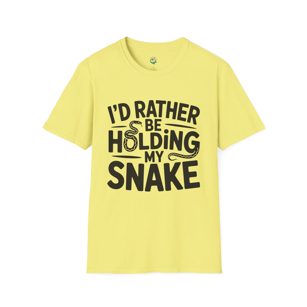 Snake Lover T-Shirt — "I'd Rather Be Holding My Snake" Graphic Tee