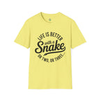 Snake Lover T-Shirt — "Life Is Better With a Snake" Graphic Tee