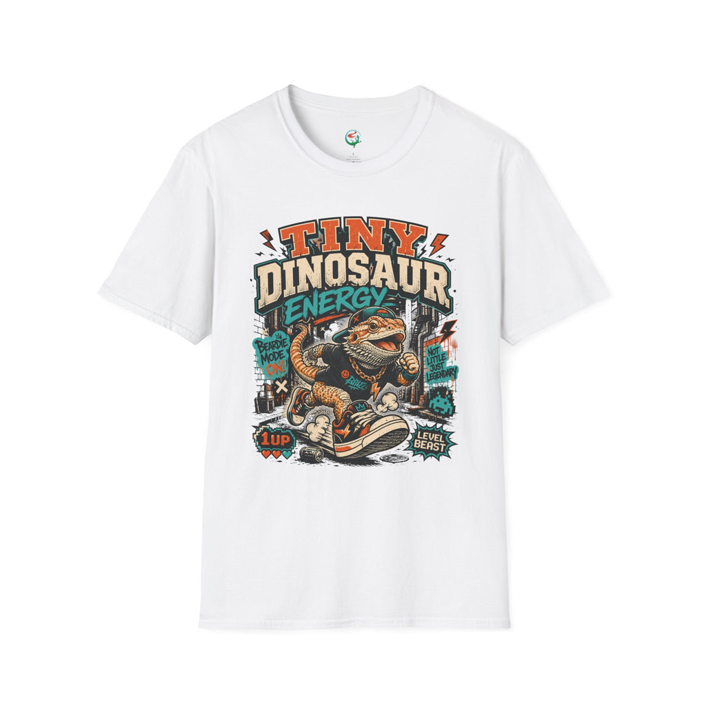 Tiny Dinosaur Energy Bearded Dragon Retro Graphic T-Shirt