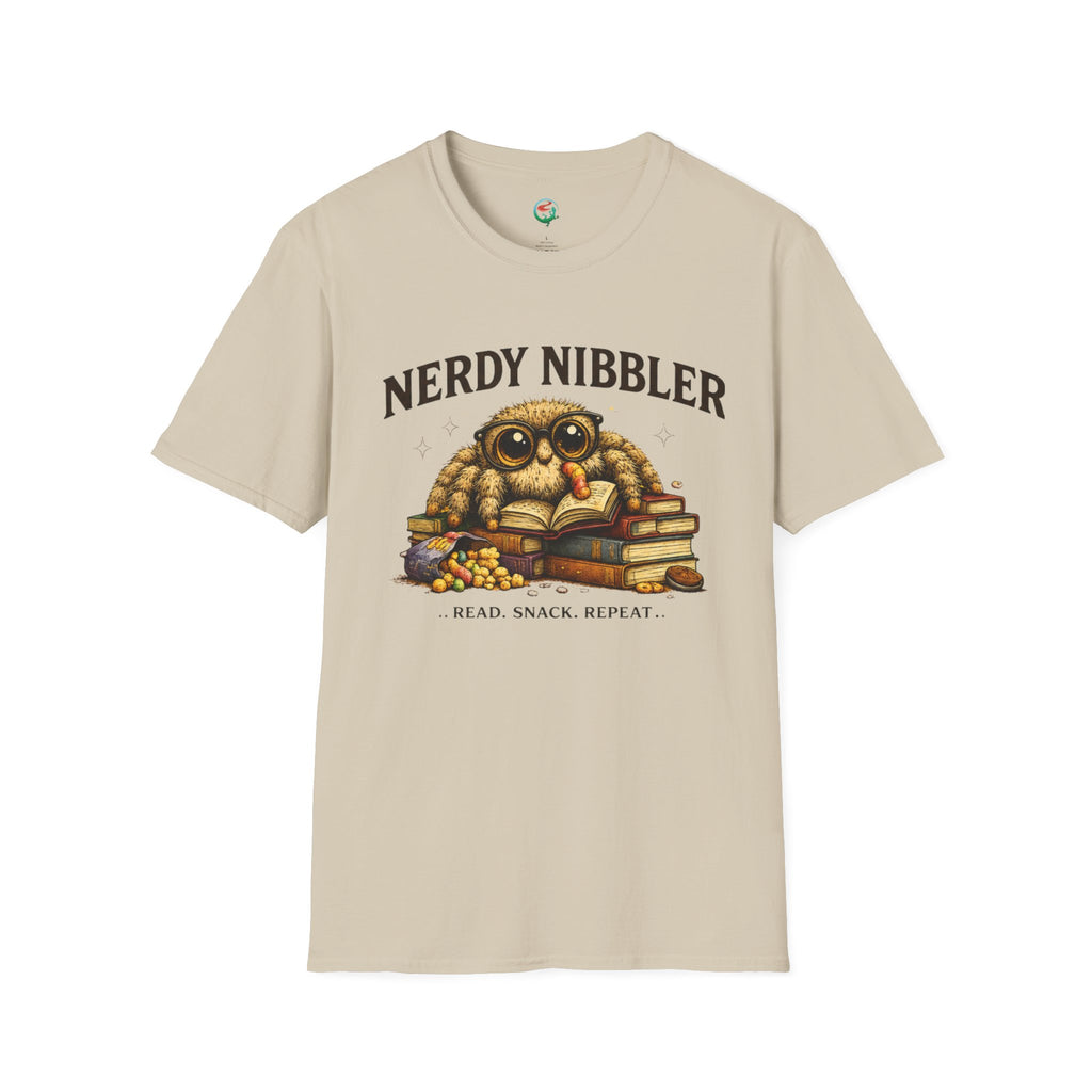 Nerdy Nibbler – Read. Snack. Repeat. Jumping Spider Graphic T-Shirt