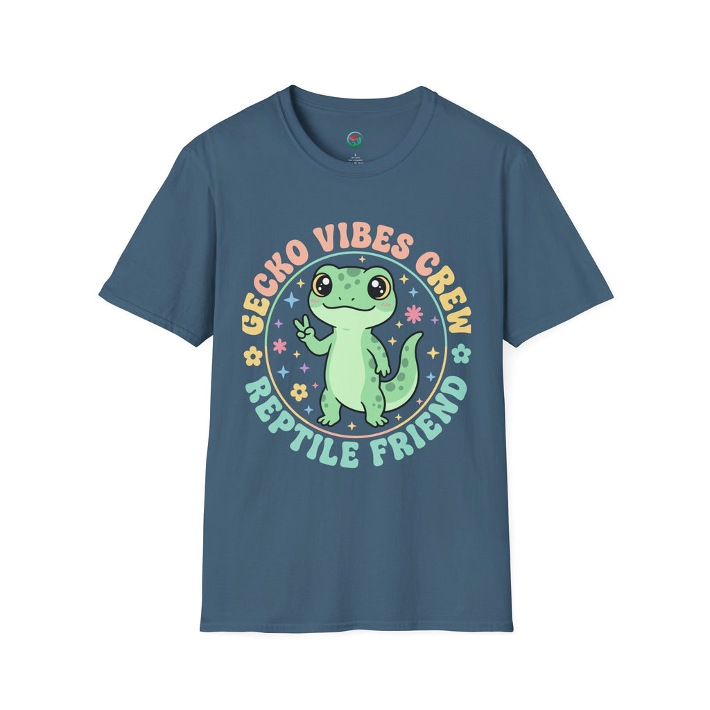 Gecko Vibes Crew T-Shirt — Cute Reptile Friend Graphic Tee