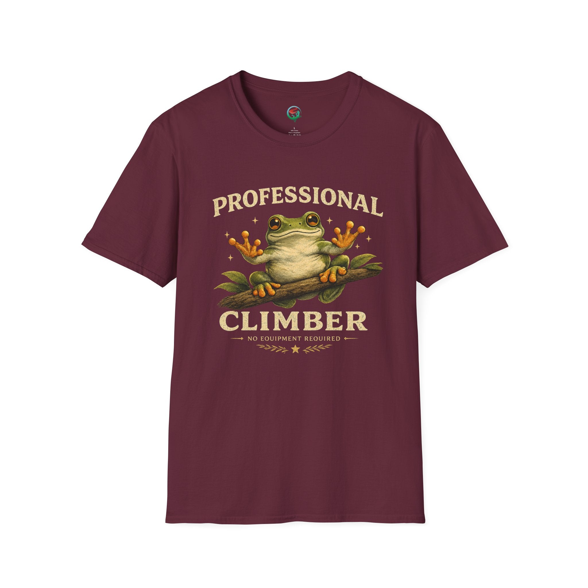 Professional Climber – No Equipment Required Tree Frog Graphic T-Shirt