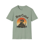 Stay Coiled Snake T-Shirt — Retro Vintage Sunset Graphic Tee