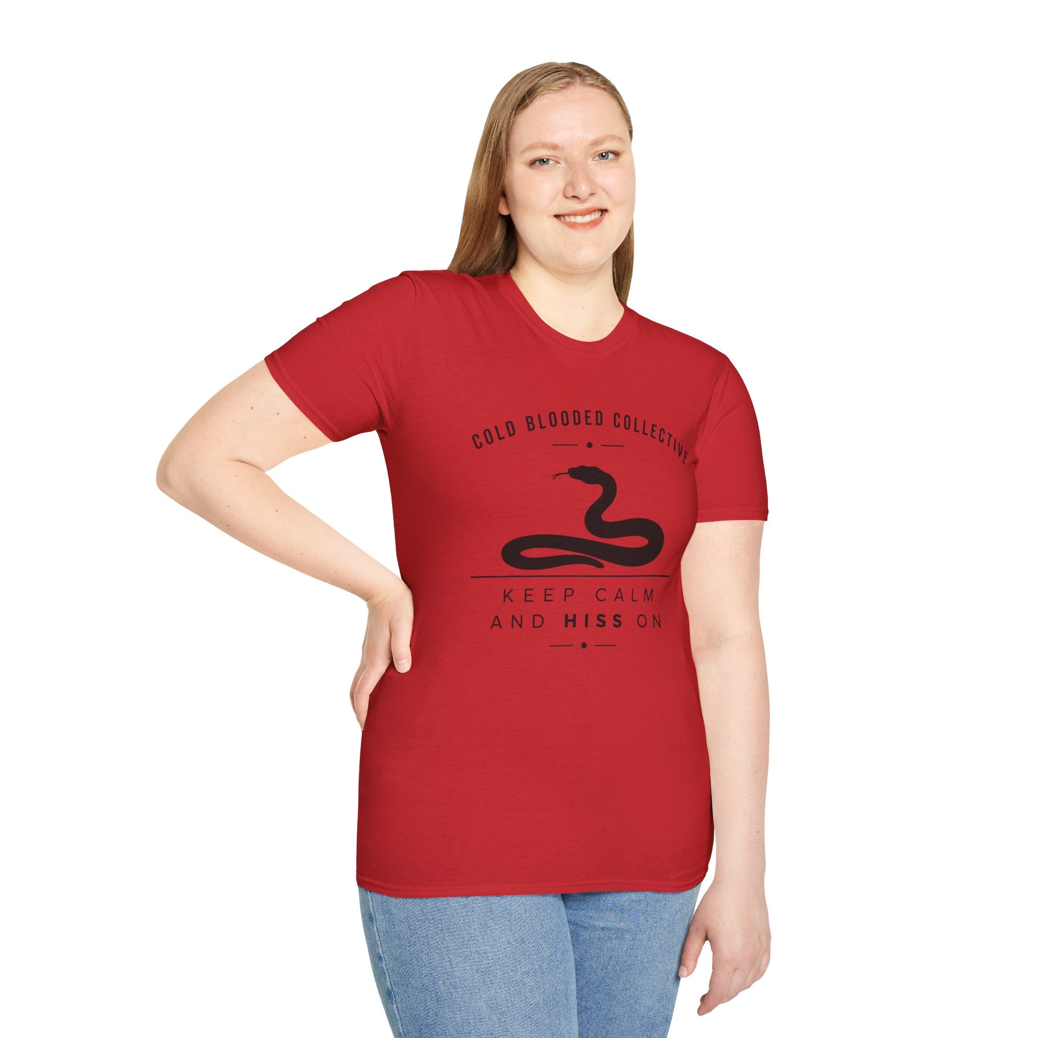 Cold Blooded Collective Snake T-Shirt — "Keep Calm and Hiss On" Graphic Tee