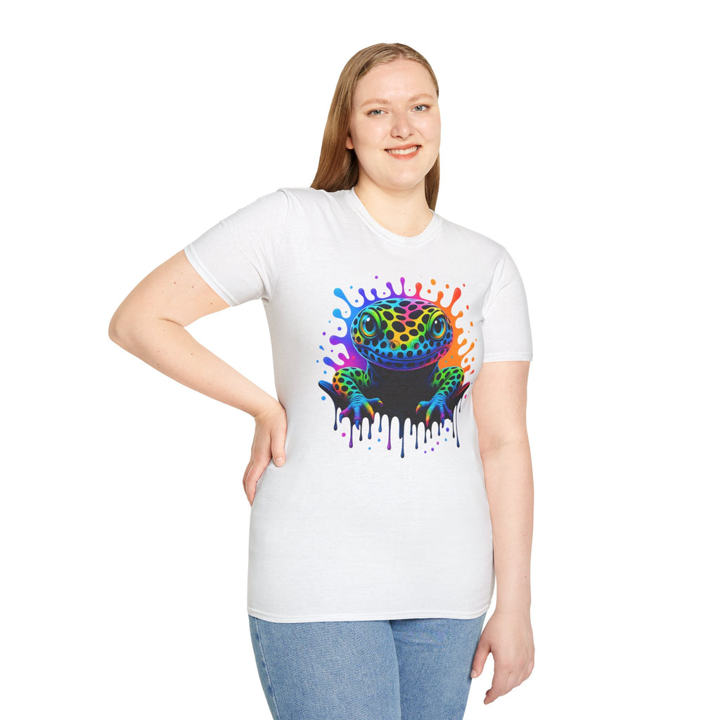Rainbow Leopard Gecko T-Shirt | Color Splash Gecko Art Tee