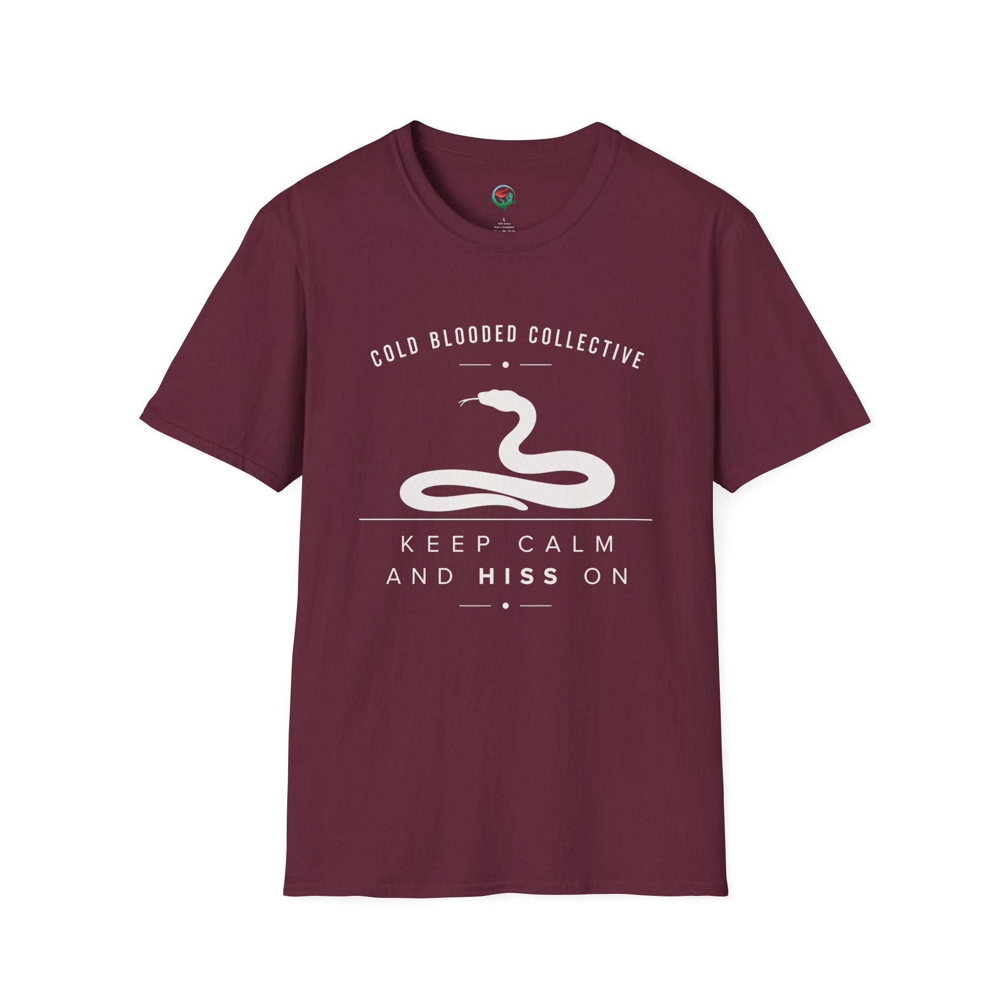 Cold Blooded Collective Snake T-Shirt — "Keep Calm and Hiss On" Graphic Tee