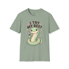 T-Shirt — Cute 'I Try My Best' Snake Graphic Tee