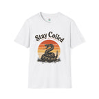 Stay Coiled Snake T-Shirt — Retro Vintage Sunset Graphic Tee
