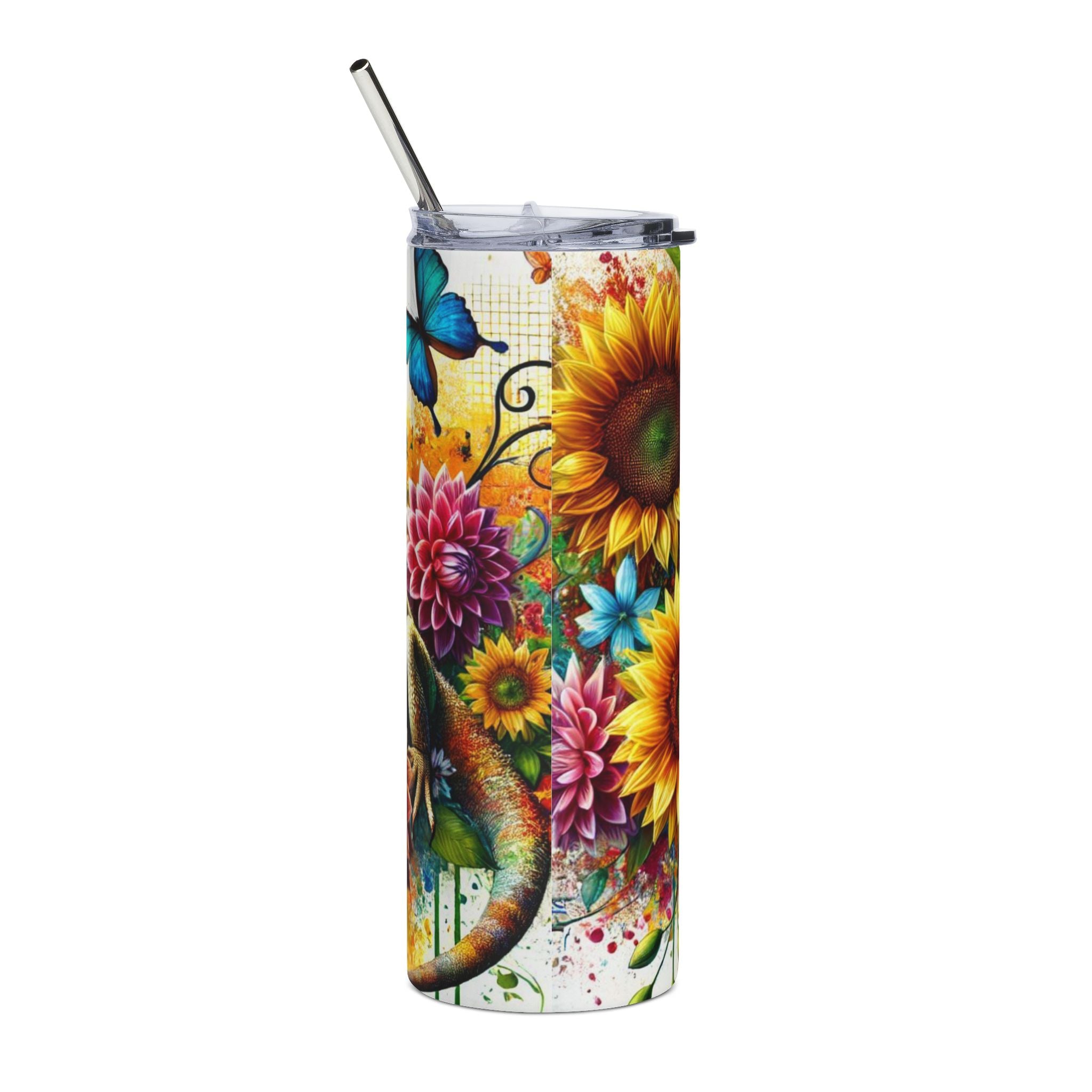 Bearded Dragon Sunflower Stainless Steel Tumbler – 20oz Insulated Travel Cup