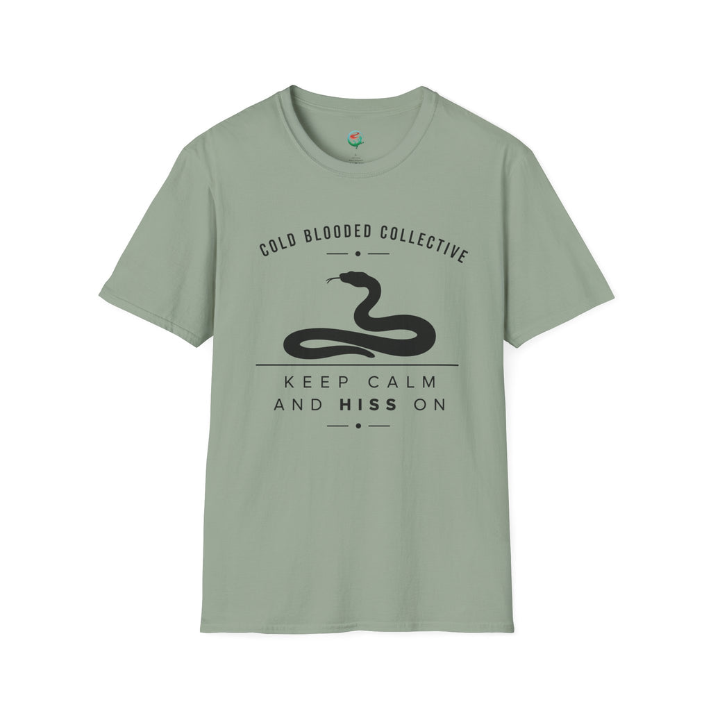 Cold Blooded Collective Snake T-Shirt — "Keep Calm and Hiss On" Graphic Tee
