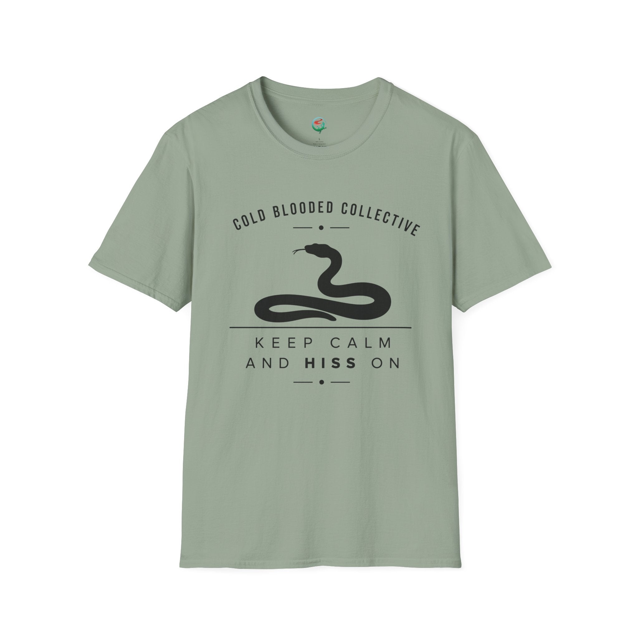 Cold Blooded Collective Snake T-Shirt — "Keep Calm and Hiss On" Graphic Tee