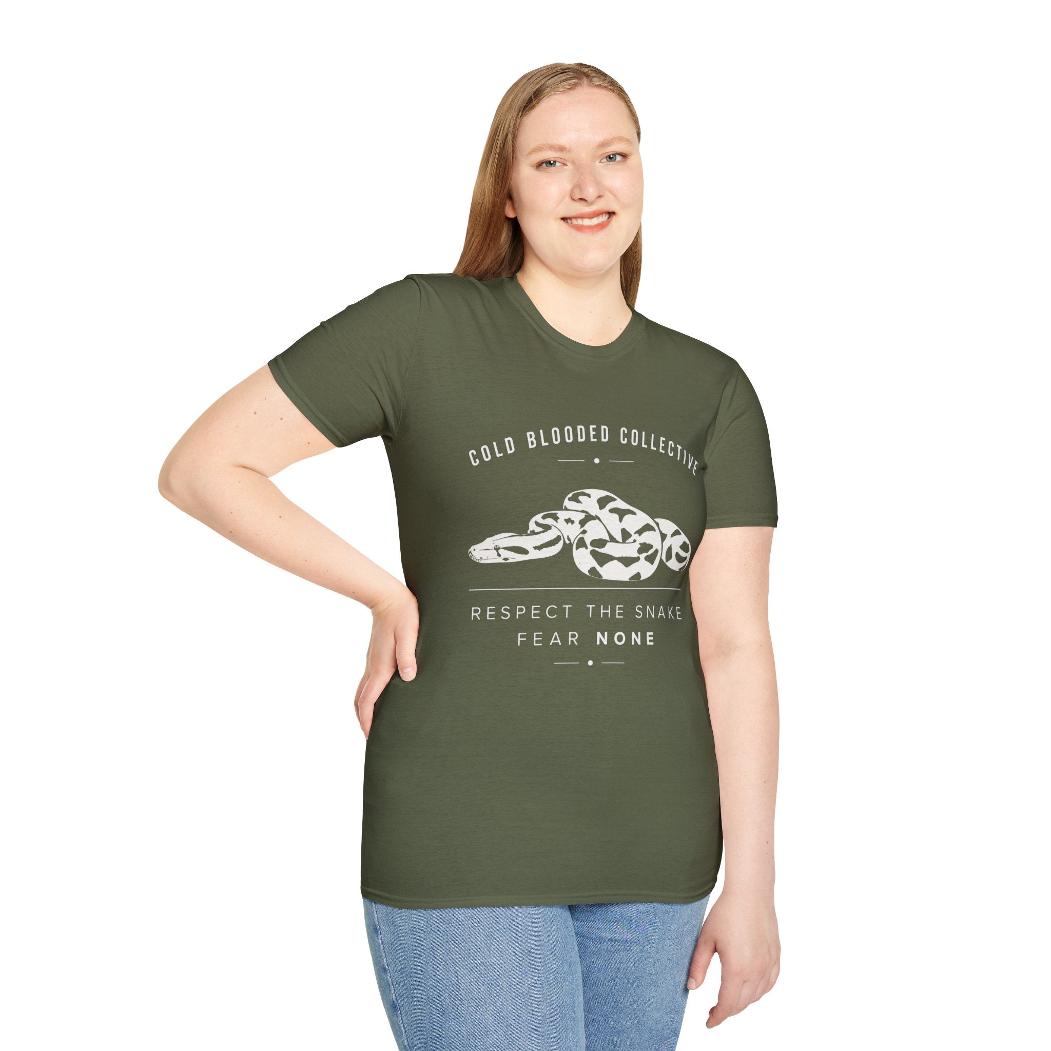 Snake Graphic T-Shirt — "Cold Blooded Collective" Respect The Snake Tee