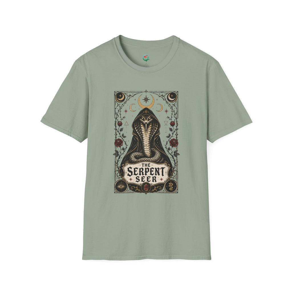 Serpent Seer T-Shirt — Mystical Cobra & Moon Phase Graphic Tee