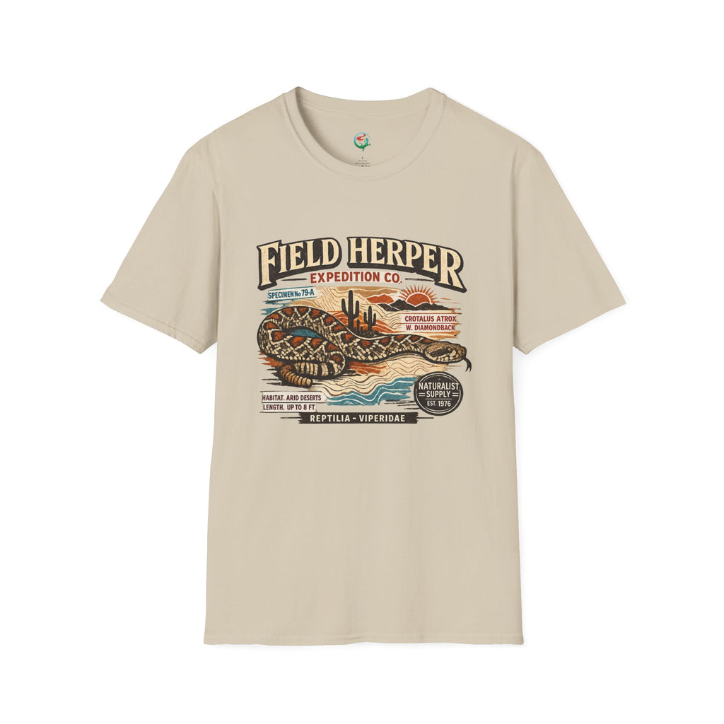 Field Herper Expedition T-Shirt — Vintage Rattlesnake Field Herping Graphic