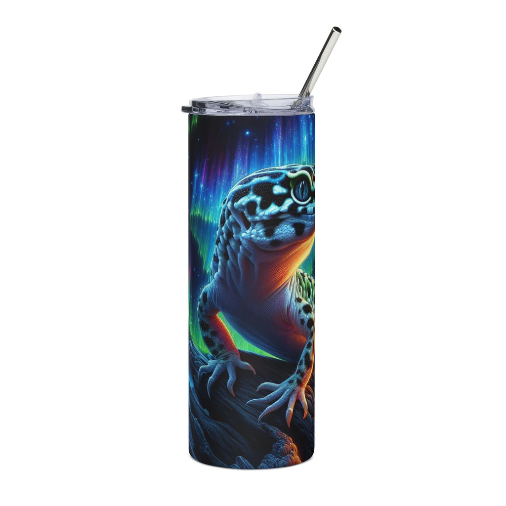 20oz Gecko Tumbler — Neon Leopard Gecko Stainless Steel Travel Cup