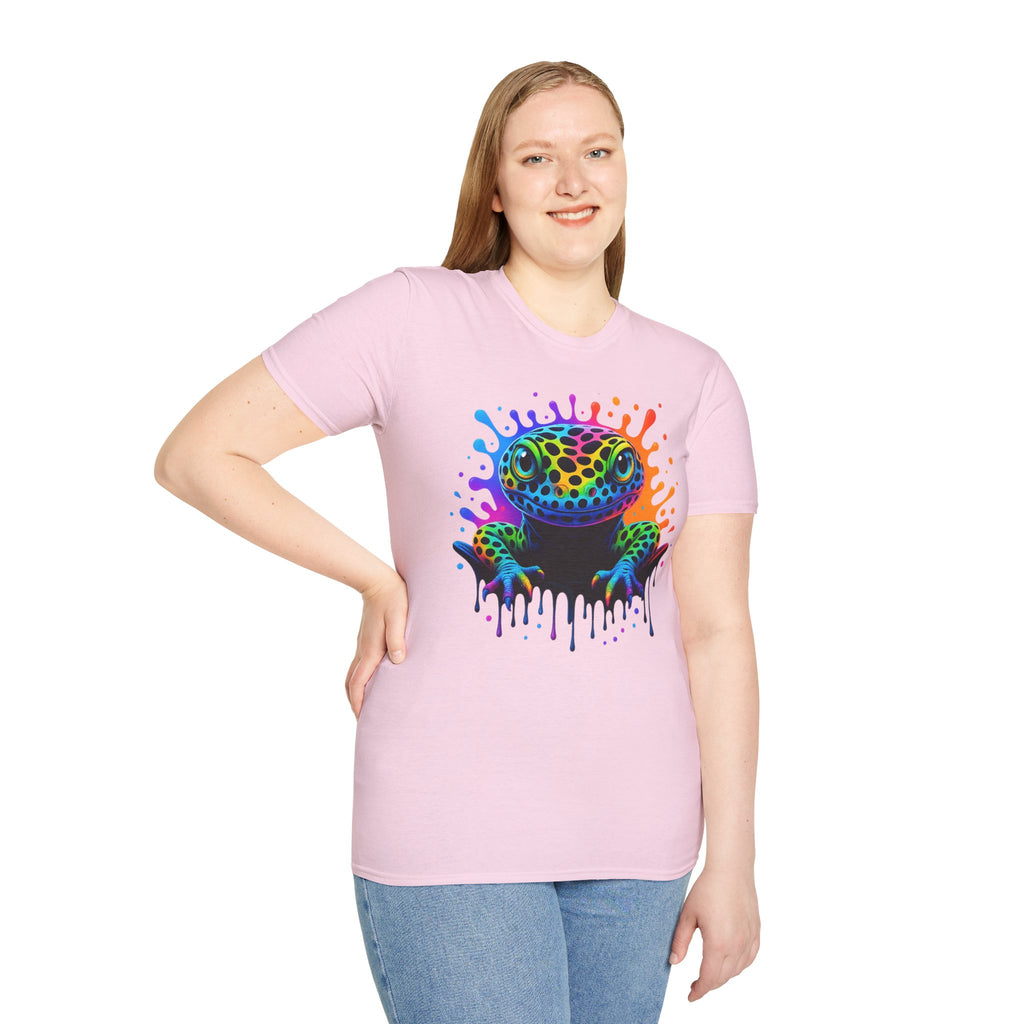 Rainbow Leopard Gecko T-Shirt | Color Splash Gecko Art Tee