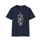 Snake and Dagger T-Shirt — Black Tattoo-Style Serpent Graphic Shirt