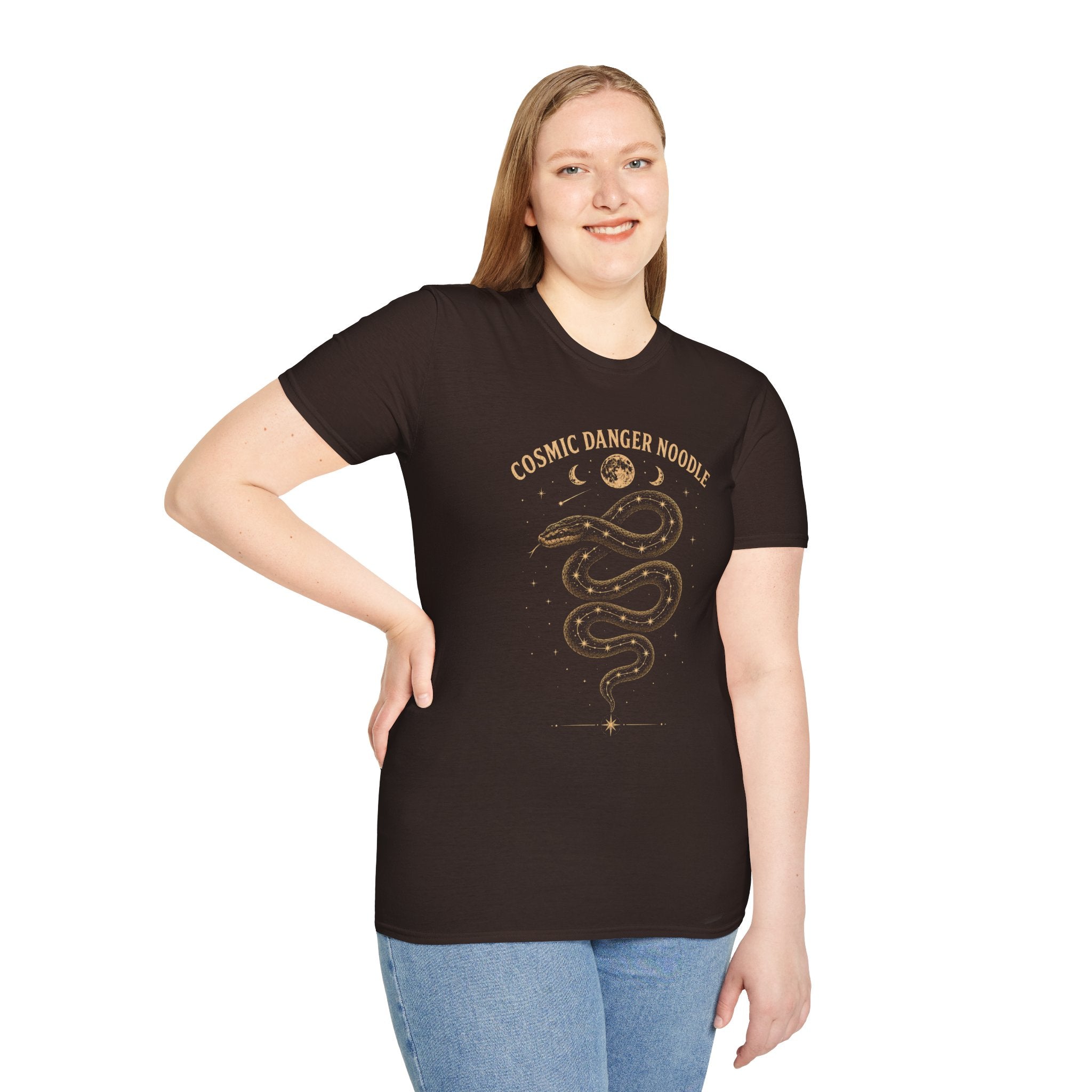 Cosmic Danger Noodle T-Shirt — Vintage Celestial Snake Tee