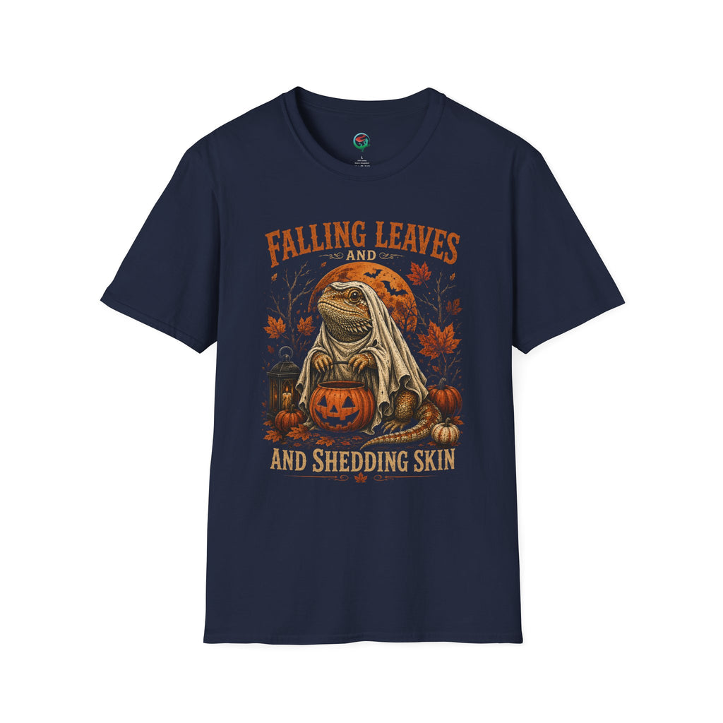 Falling Leaves and Shedding Skin" Halloween Lizard Graphic Tee