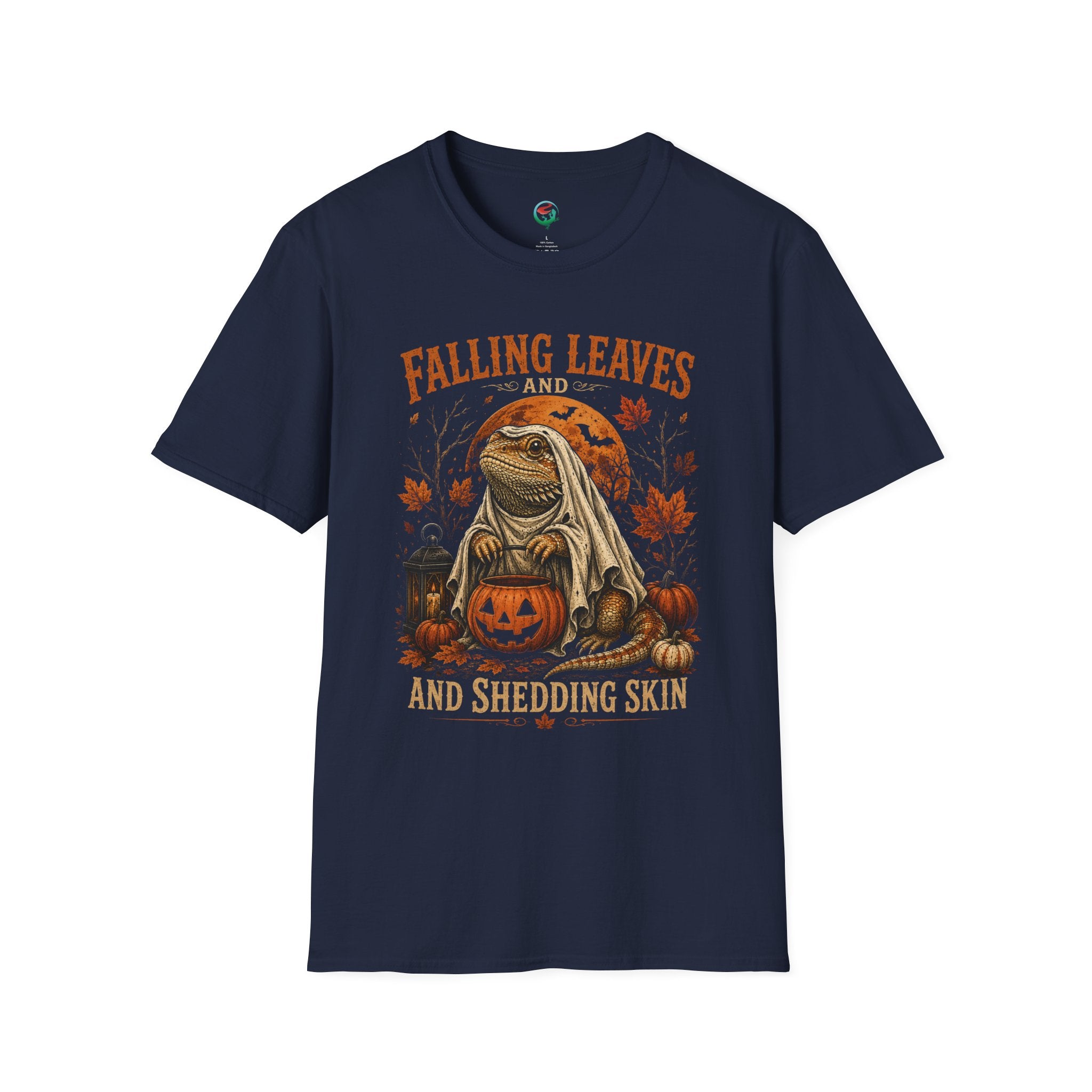 Falling Leaves and Shedding Skin" Halloween Lizard Graphic Tee