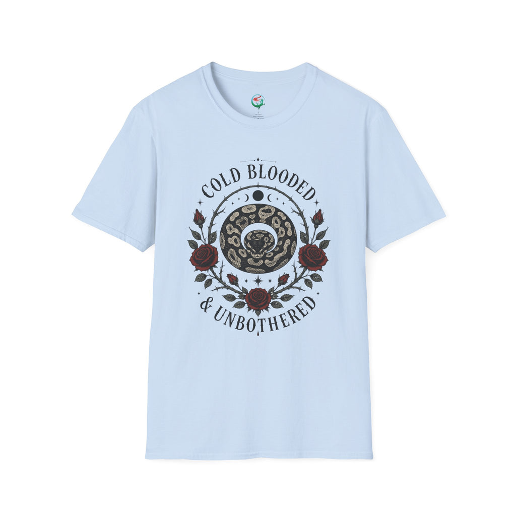 Cold Blooded & Unbothered Snake T-Shirt — Floral Leopard Coil Graphic Tee
