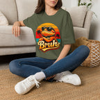 Bearded Dragon 'Bruh' Tee — Retro Sunset Lizard T-Shirt