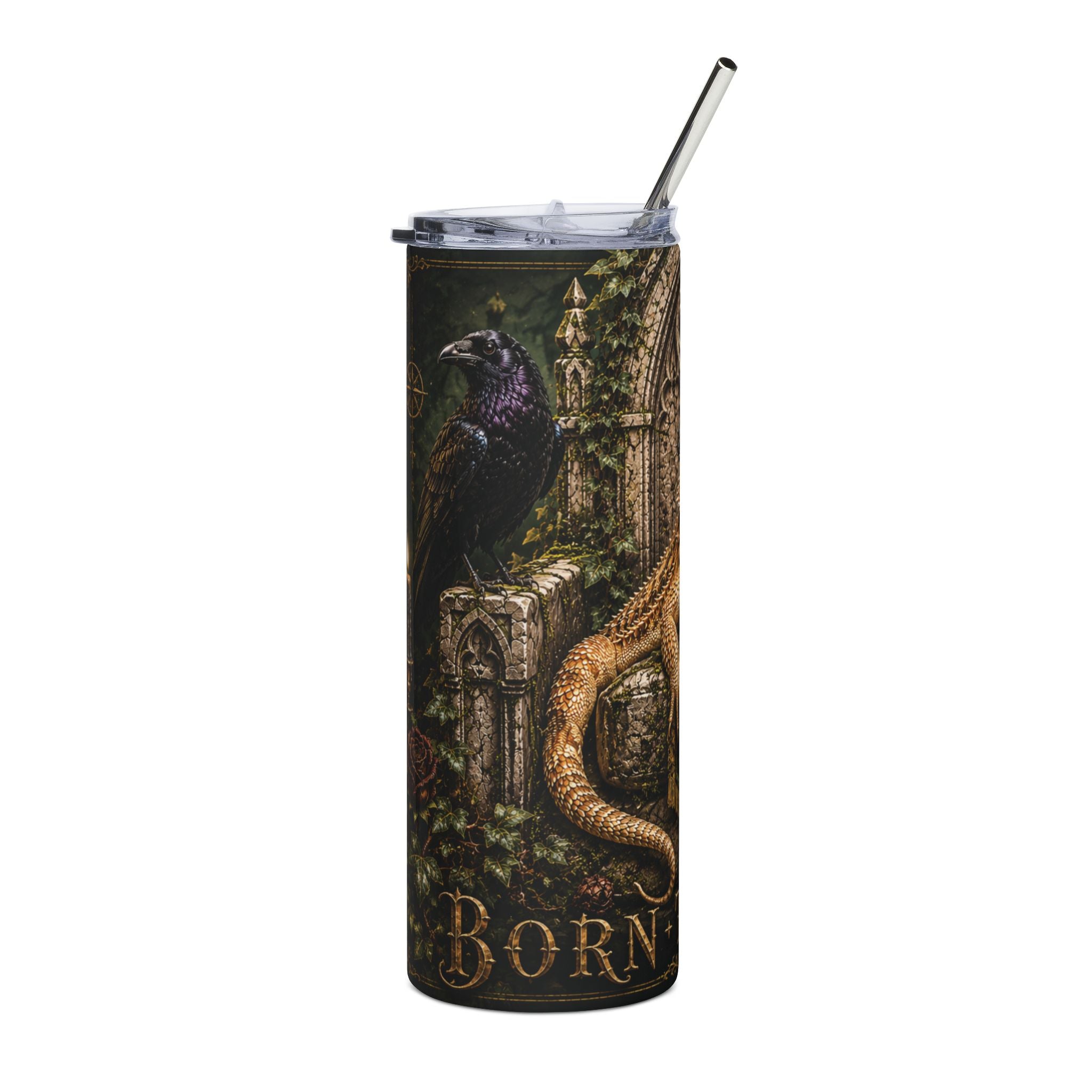 Bearded Dragon Born to Reign Stainless Steel Tumbler, 20oz