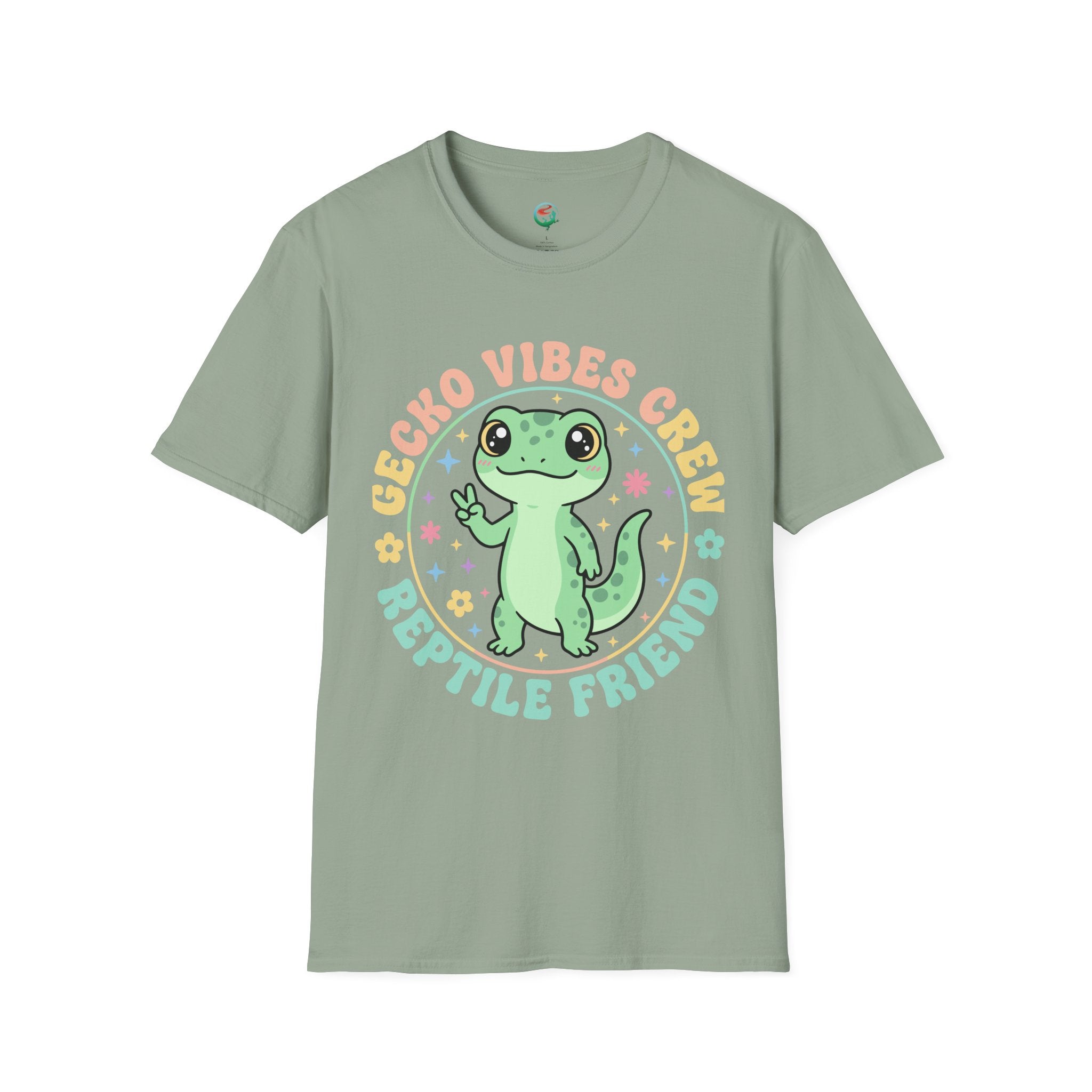 Gecko Vibes Crew T-Shirt — Cute Reptile Friend Graphic Tee