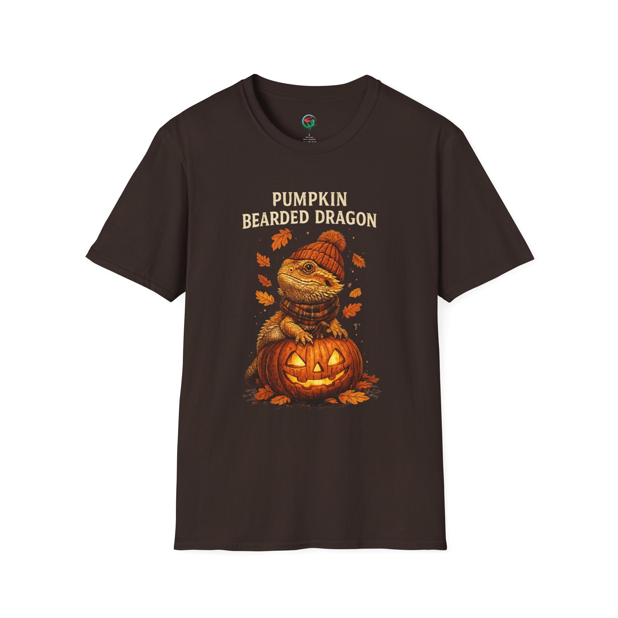 Pumpkin Bearded Dragon T-Shirt — Cute Fall Halloween Reptile Tee