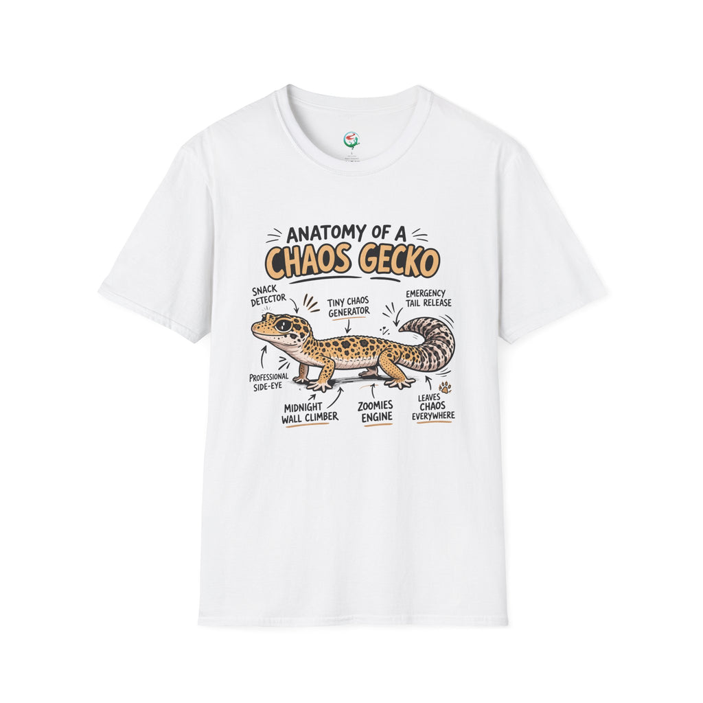 Chaos Gecko Anatomy T-Shirt — Funny Leopard Gecko Pet Owner Tee