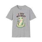 T-Shirt — Cute 'I Try My Best' Snake Graphic Tee