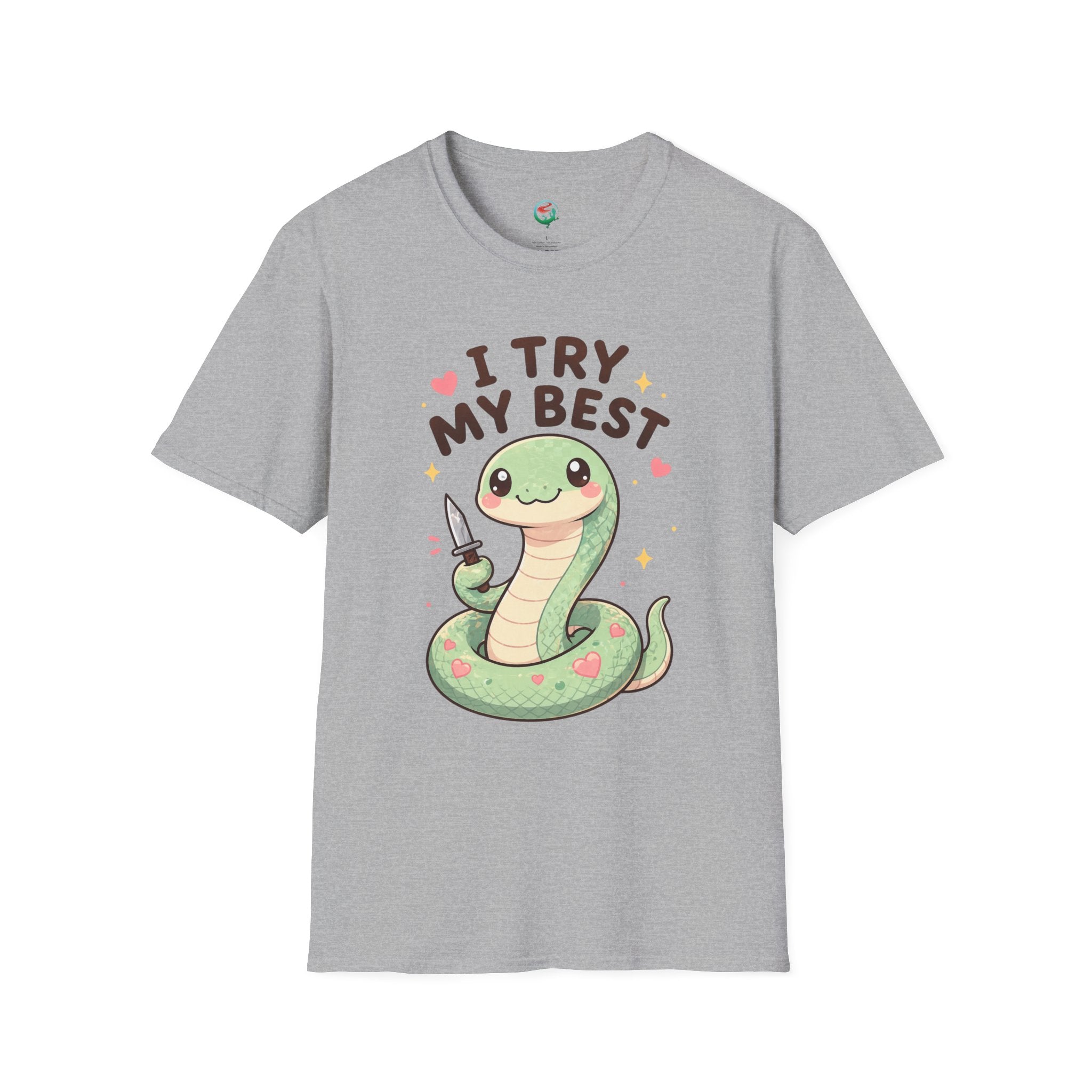 T-Shirt — Cute 'I Try My Best' Snake Graphic Tee