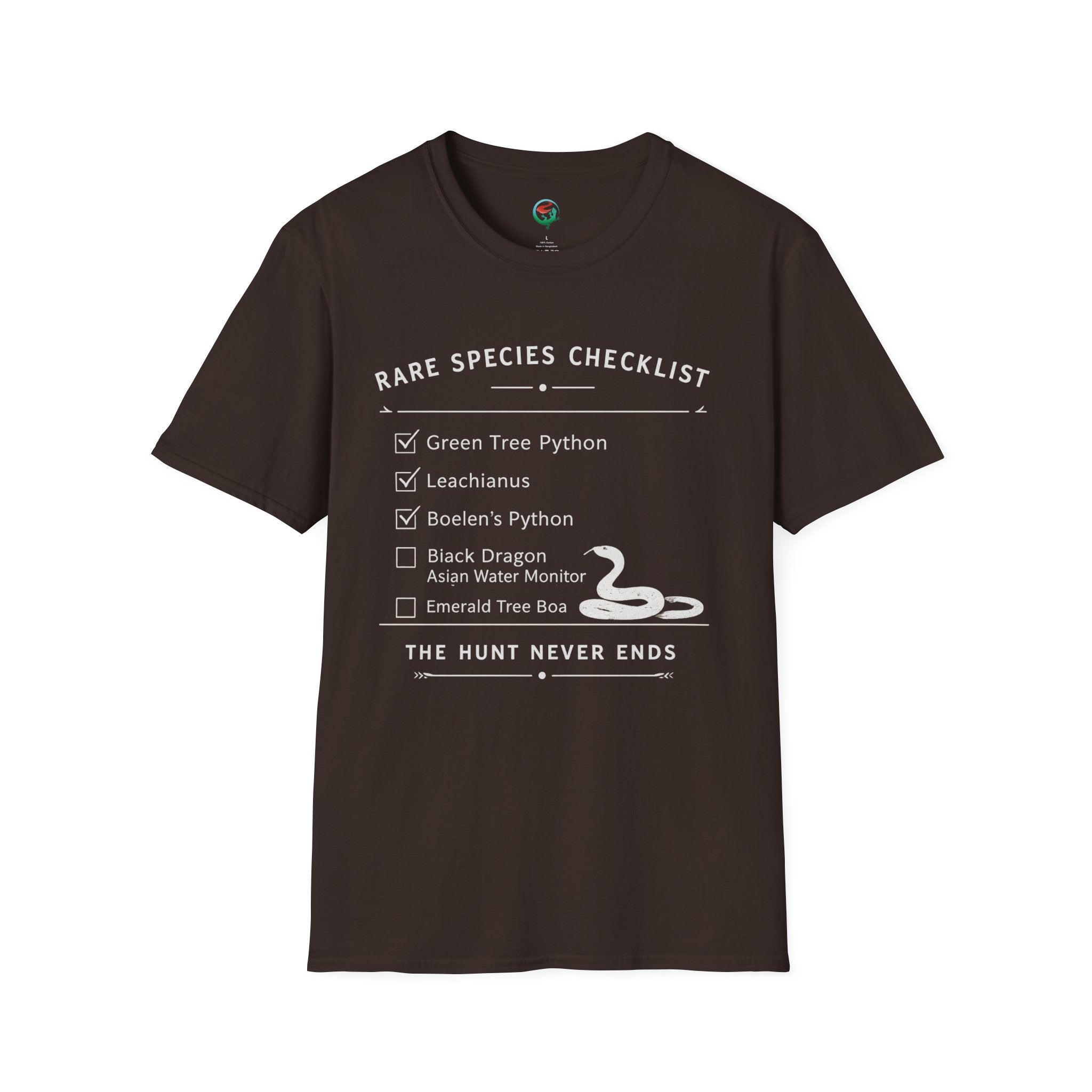 Rare Species Checklist – The Hunt Never Ends Reptile T-Shirt