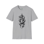 Snake and Dagger T-Shirt — Black Tattoo-Style Serpent Graphic Shirt