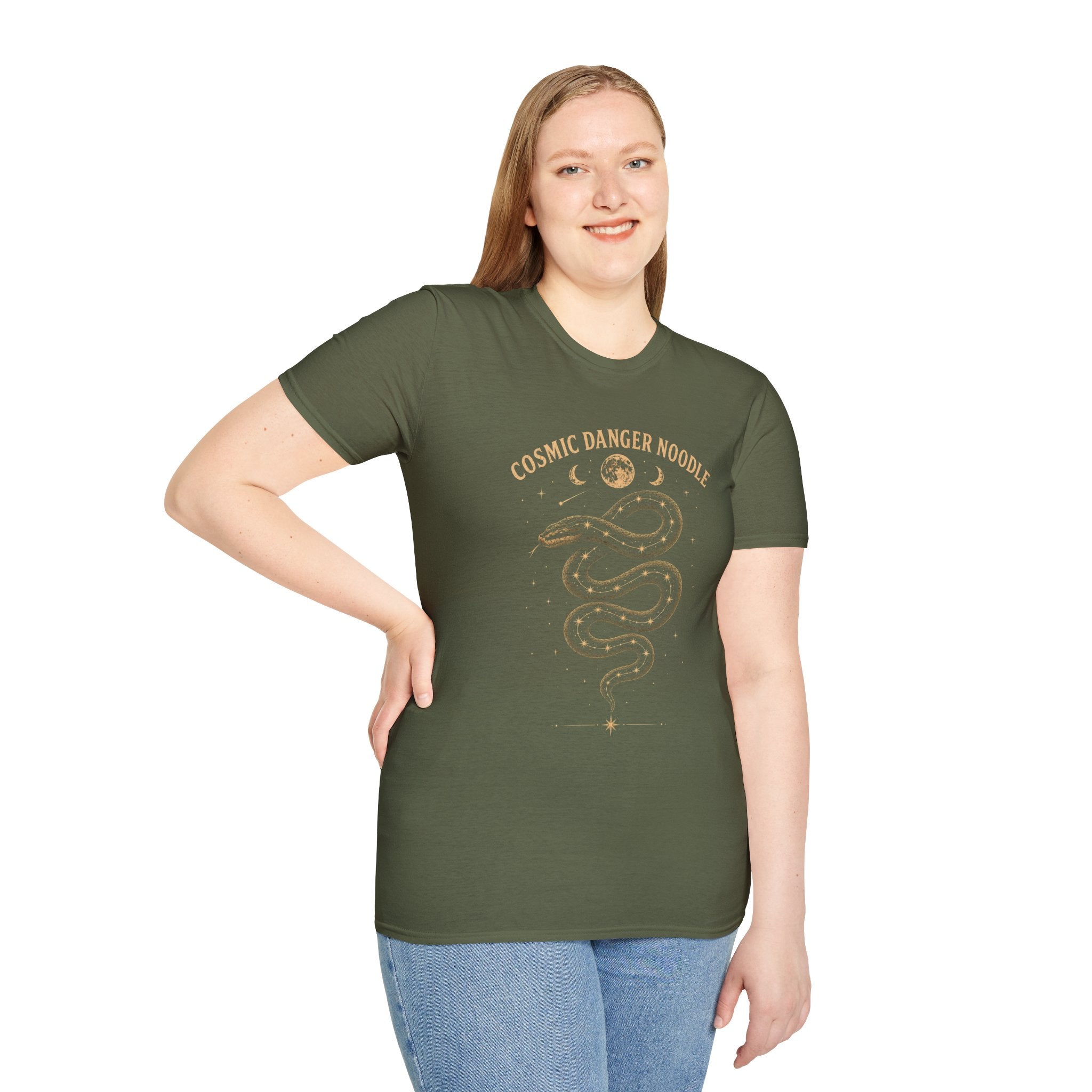 Cosmic Danger Noodle T-Shirt — Vintage Celestial Snake Tee