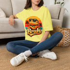 Bearded Dragon 'Bruh' Tee — Retro Sunset Lizard T-Shirt