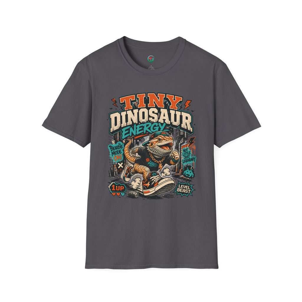 Tiny Dinosaur Energy Bearded Dragon Retro Graphic T-Shirt