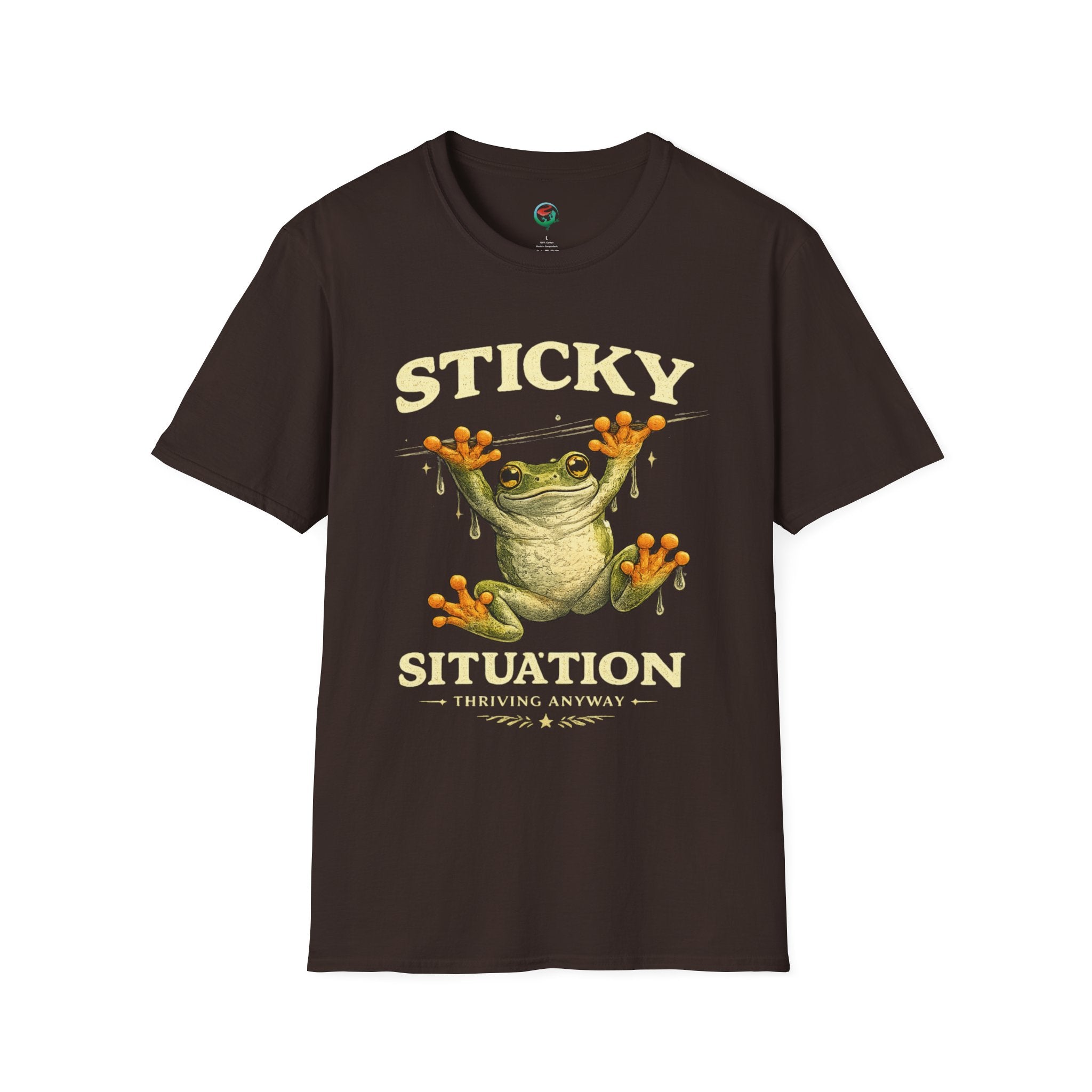 Sticky Situation – Thriving Anyway Frog Graphic T-Shirt