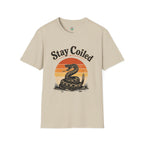 Stay Coiled Snake T-Shirt — Retro Vintage Sunset Graphic Tee