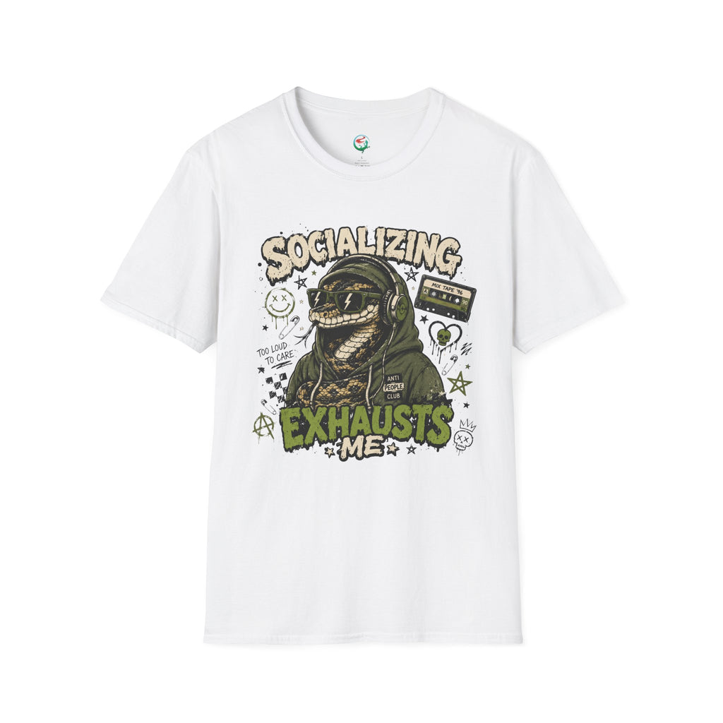 Socializing Exhausts Me T-Shirt — Funny Introvert Graphic Tee
