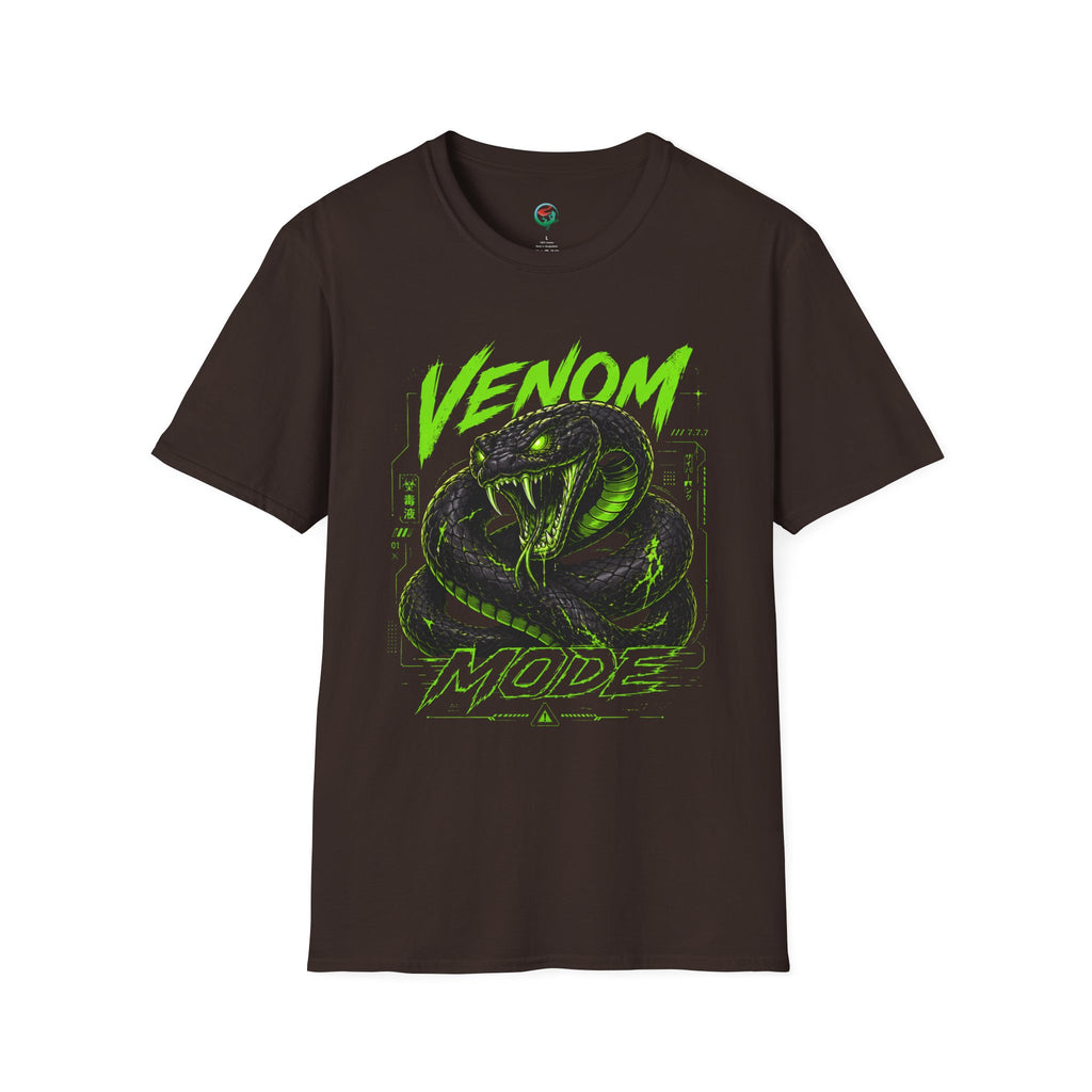 Venom Mode Graphic T-Shirt — Neon Green Snake Illustration