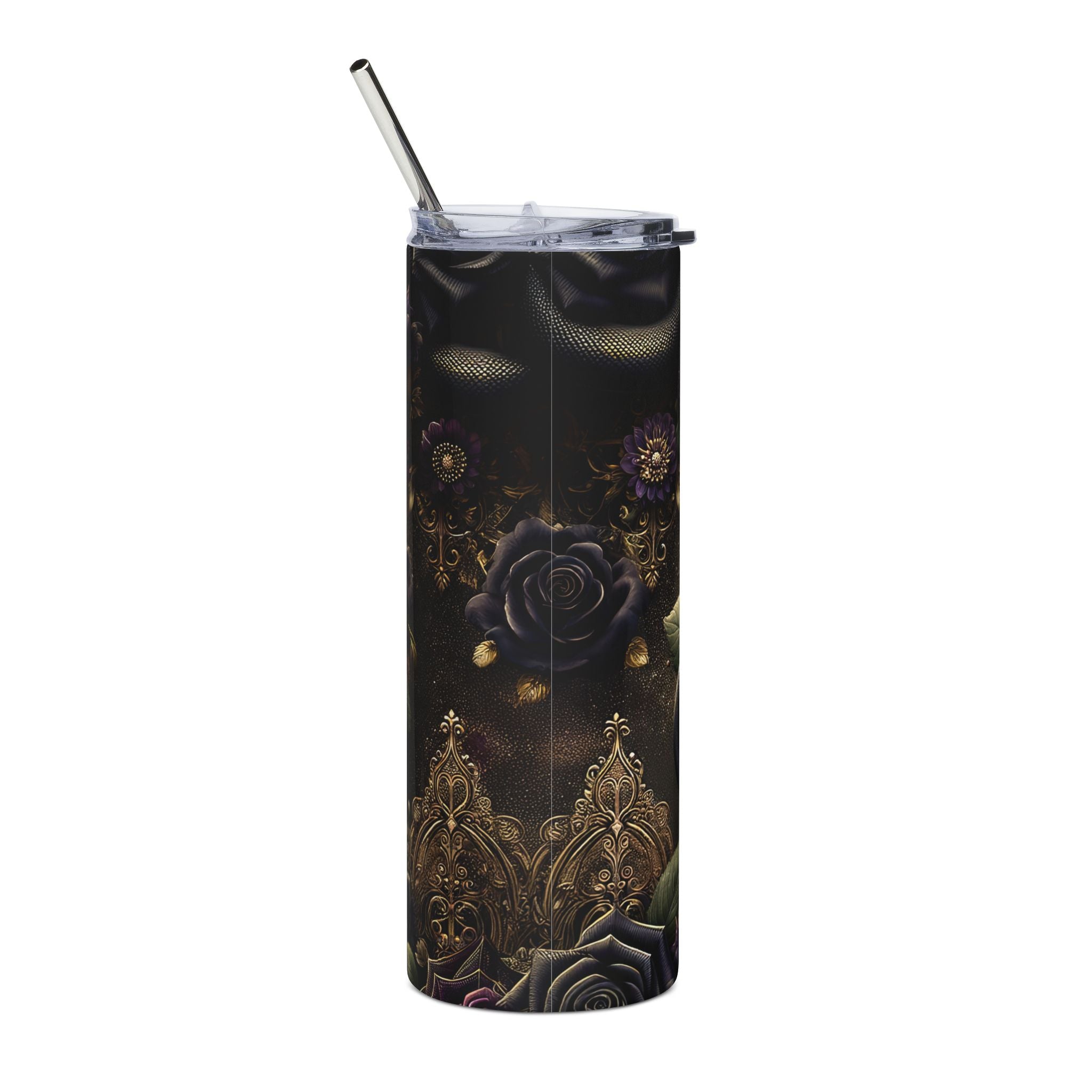 20oz Stainless Tumbler — Gothic Rose & Snake Insulated Travel Cup