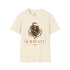 Serpente Crest T-Shirt — Gold Snake Shield Graphic