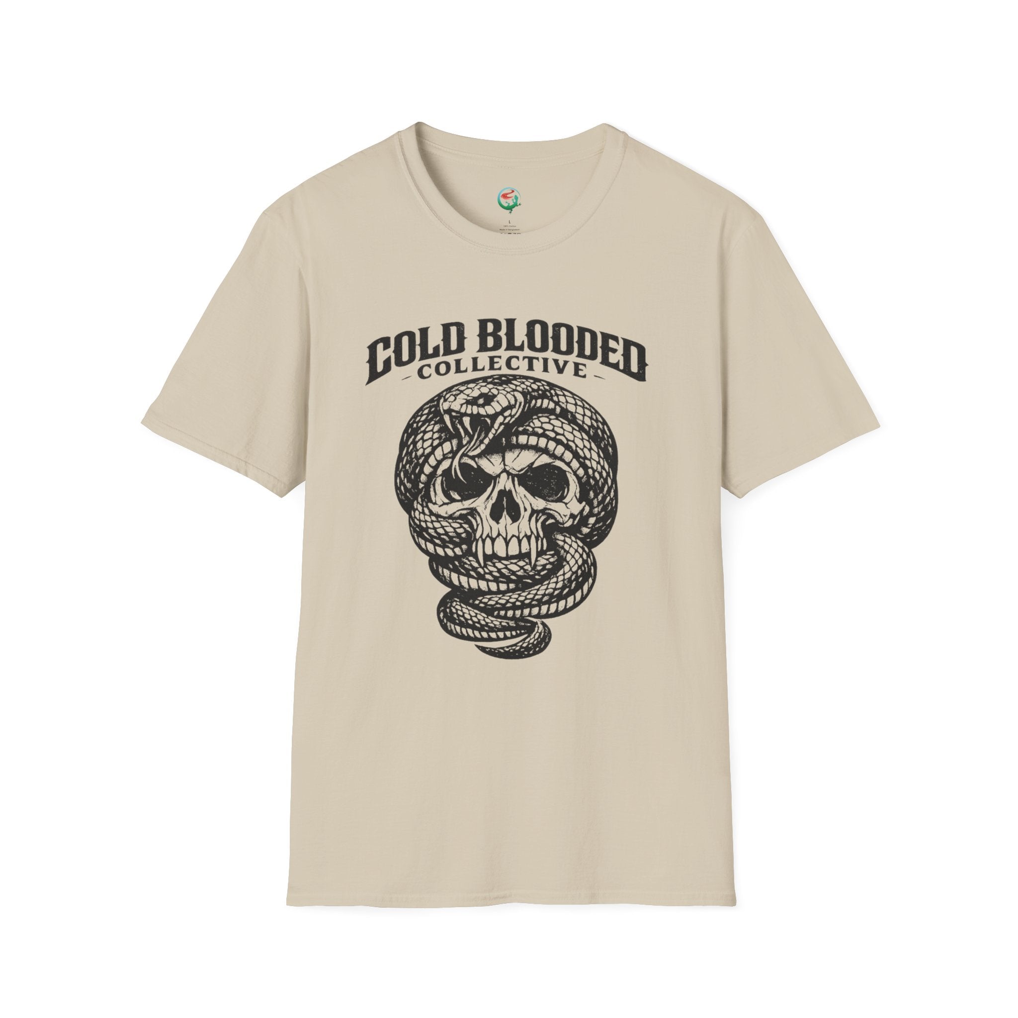 Cold Blooded Collective Skull & Snake T-Shirt — Edgy Gothic Graphic Tee