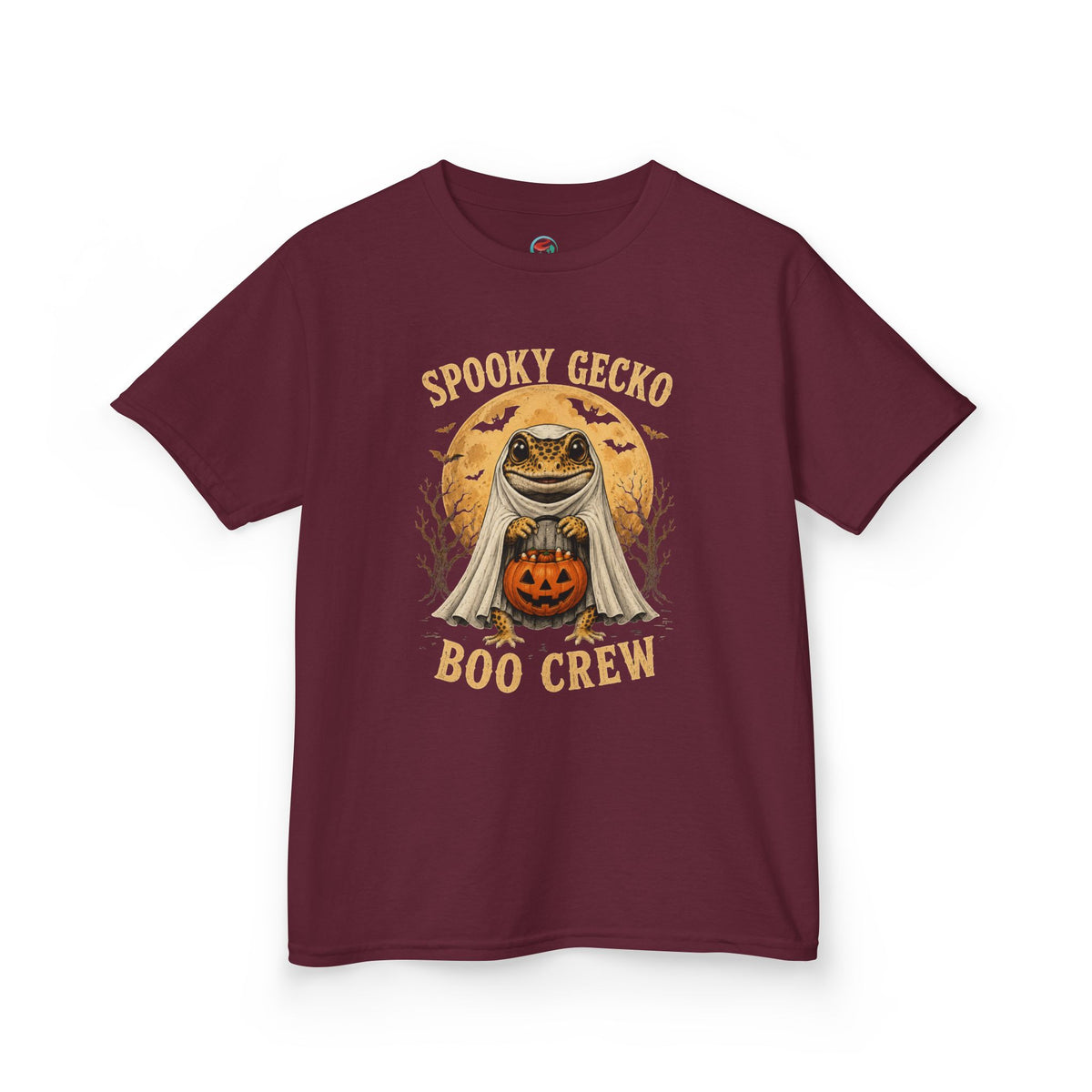 Kids Halloween T‑Shirt — "Spooky Gecko Boo Crew" Pumpkin Ghost Tee